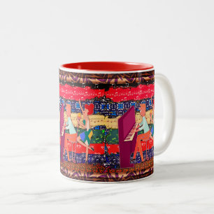 Piano Player And Music Notes Two-Tone Coffee Mug