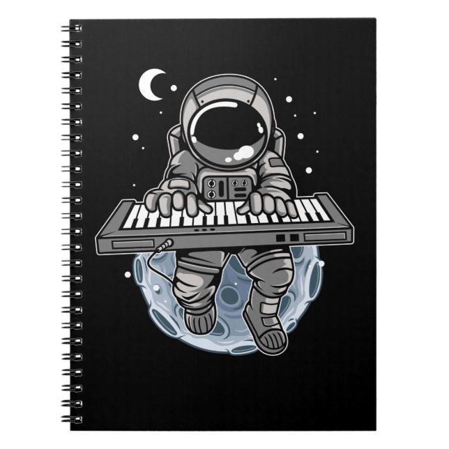 Piano Player Astronaut Music Instrument Cosmonaut Notebook (Front)