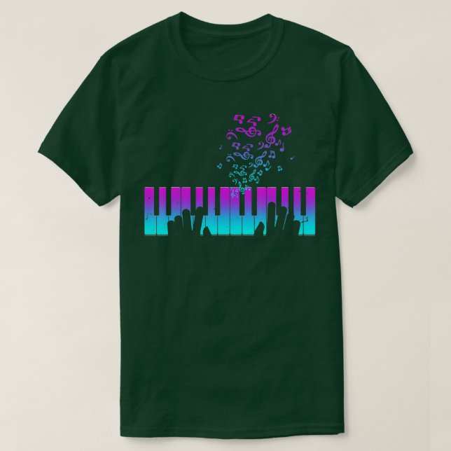 Piano player gift hands piano keyboard musician  T-Shirt (Design Front)