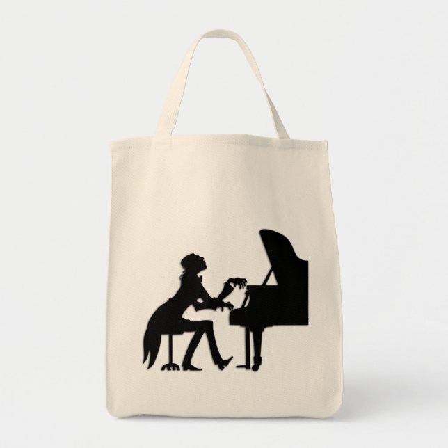 Piano Player Large Tote Bag (Front)