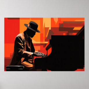 Piano Player Music Painting Abstract Art Decor