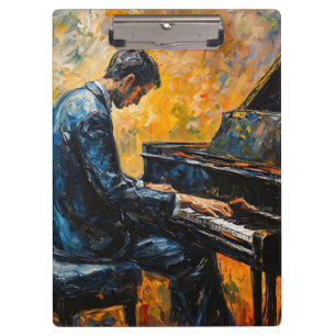 Piano Player - Oil Painting Clipboard