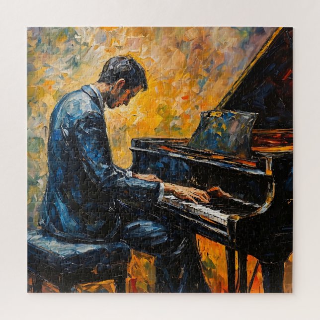 Piano Player - Oil Painting Jigsaw Puzzle (Vertical)