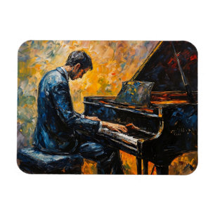 Piano Player - Oil Painting Magnet