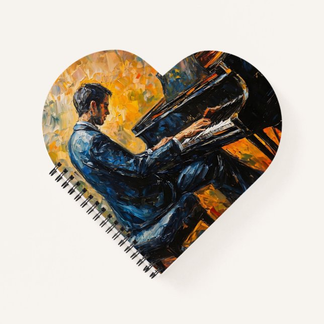 Piano Player - Oil Painting Notebook (Front)
