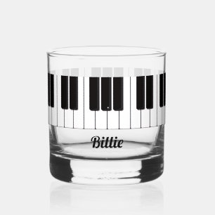 Piano Player Personalised Whiskey Glass