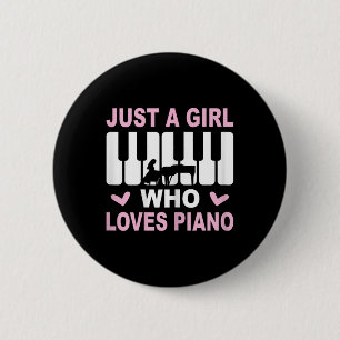 Piano Player Piano Girl Pianist Woman 6 Cm Round Badge