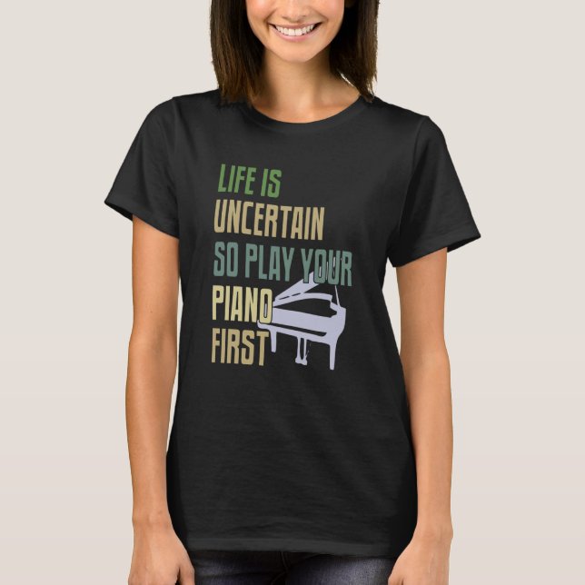 Piano Player Retro Style T-Shirt (Front)