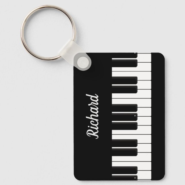 Piano Player Teacher Personalised Keyboard Key Ring (Front)