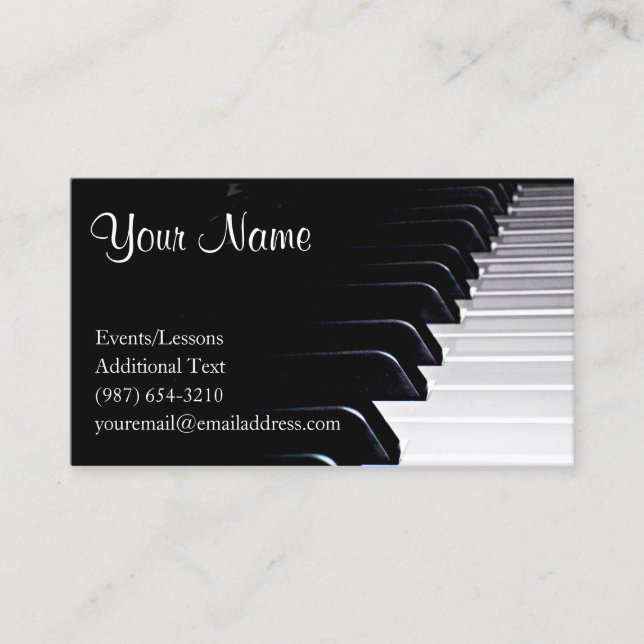 Piano Player - Teacher -Songwriter - Band Business Card (Front)
