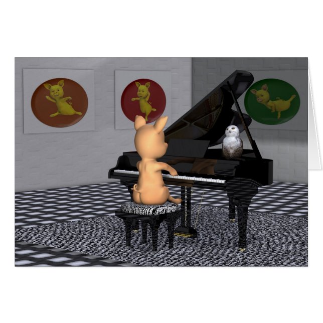 Piano Playing Pig (Front Horizontal)