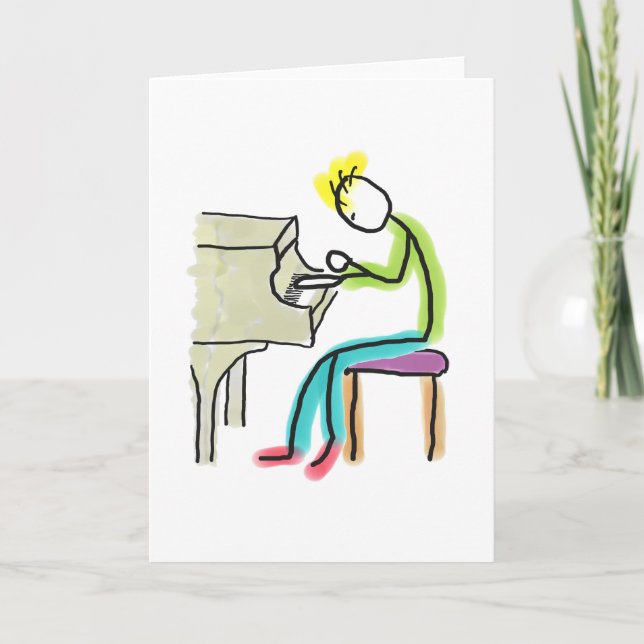 Piano Playing Stickman Card (Front)