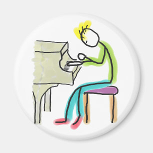 Piano Playing Stickman Magnet