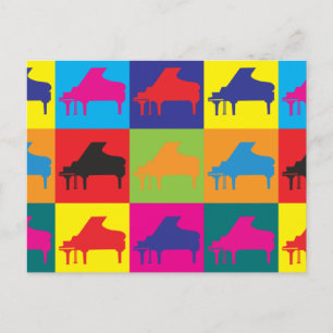 Piano Pop Art Postcard