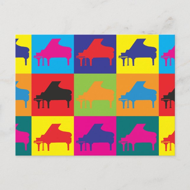 Piano Pop Art Postcard (Front)