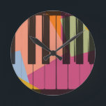 Piano Pop Art Round Clock<br><div class="desc">Piano Pop Art</div>