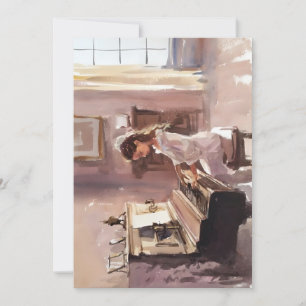 Piano Practice In Watercolors Holiday Card