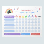 Piano Practice Music Notes Rainbow Reward Chart<br><div class="desc">This cute piano practice reward chart is a great way to help keep your child motivated to practise their musical instrument. Featuring a rainbow, a grand piano and colourful music notes, it serves as the perfect fun and motivational tool for both music teachers and students. Customise with your own details....</div>