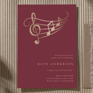 Piano Recital Classy Minimal Concert Invitation