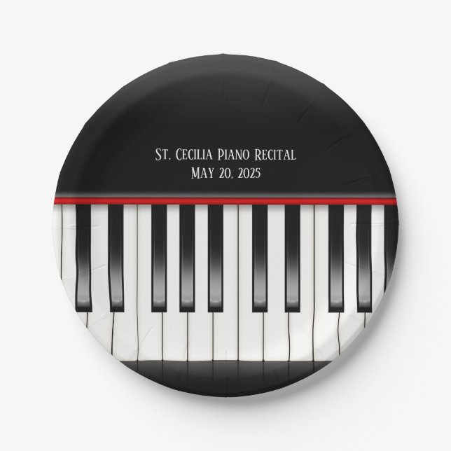 piano recital keyboard paper plate (Front)