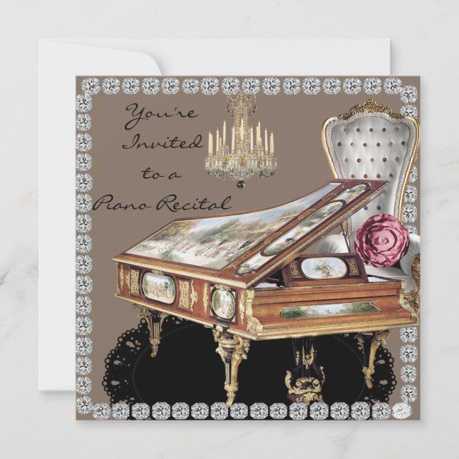 Piano Recital Vintage Style invitation (Front)