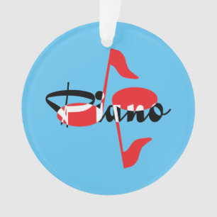 Piano Red Notes Ornament
