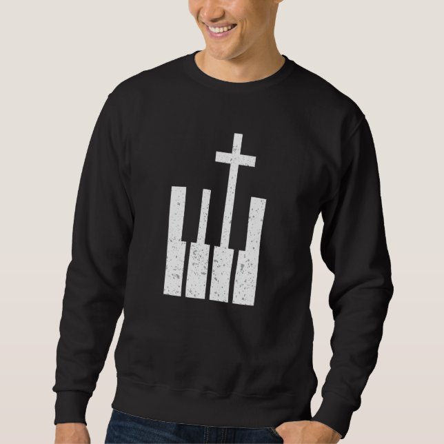 Piano religion musician sweatshirt (Front)