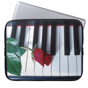 Piano Rose Keyboard Pattern Laptop Sleeve