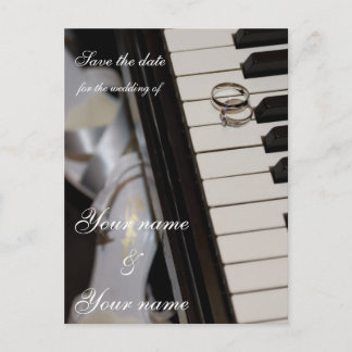 Piano - Save the Date postcard