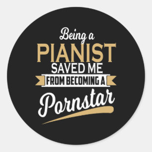 Piano Saved Me Classic Round Sticker