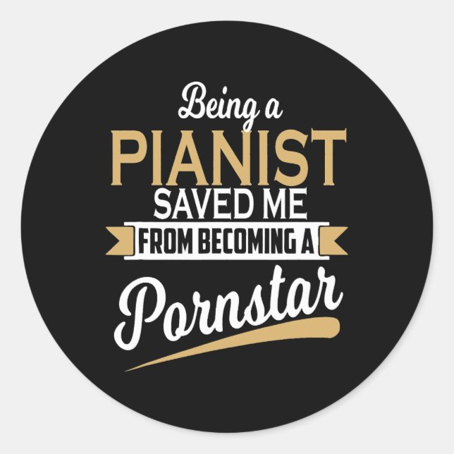 Piano Saved Me Classic Round Sticker (Front)