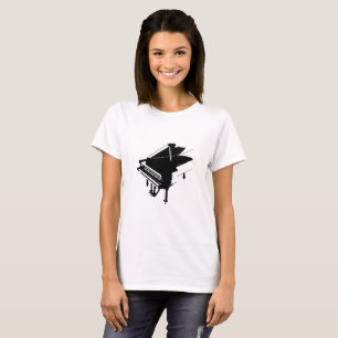 Piano Silhouette White T-Shirt
