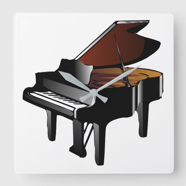 piano square wall clock (Front)