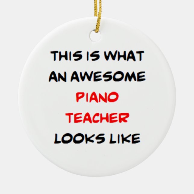 piano teacher, awesome ceramic tree decoration (Front)