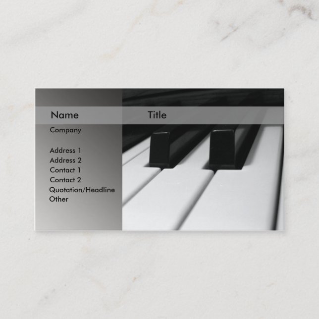Piano teacher business card (Front)