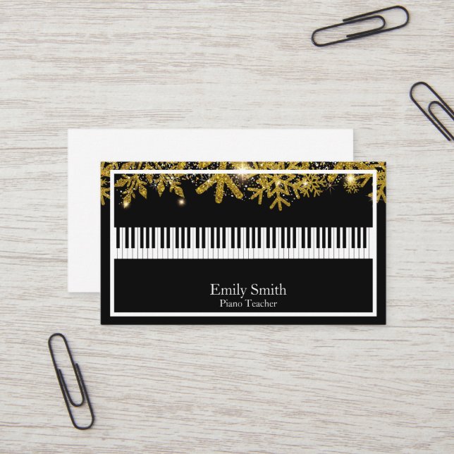 Piano Teacher Business Card (Front/Back In Situ)