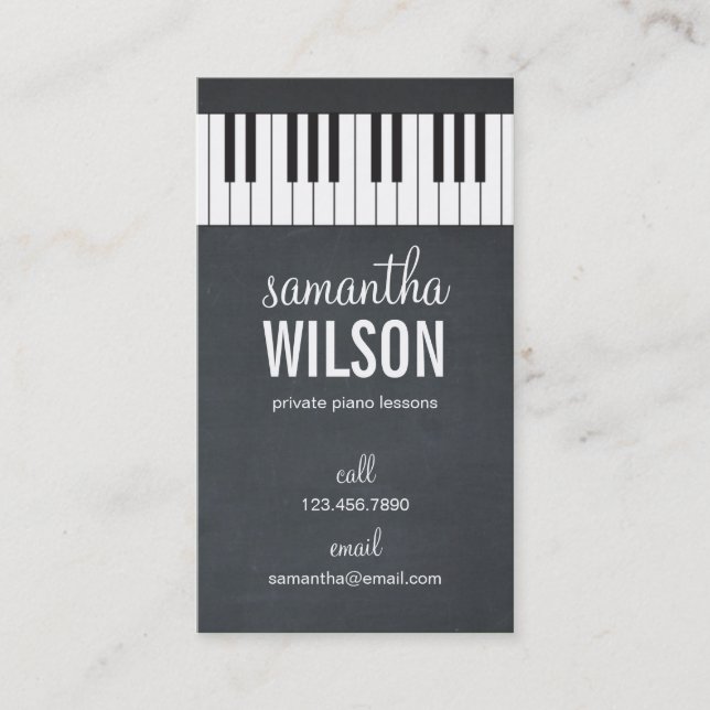 Piano Teacher Business Card (Front)