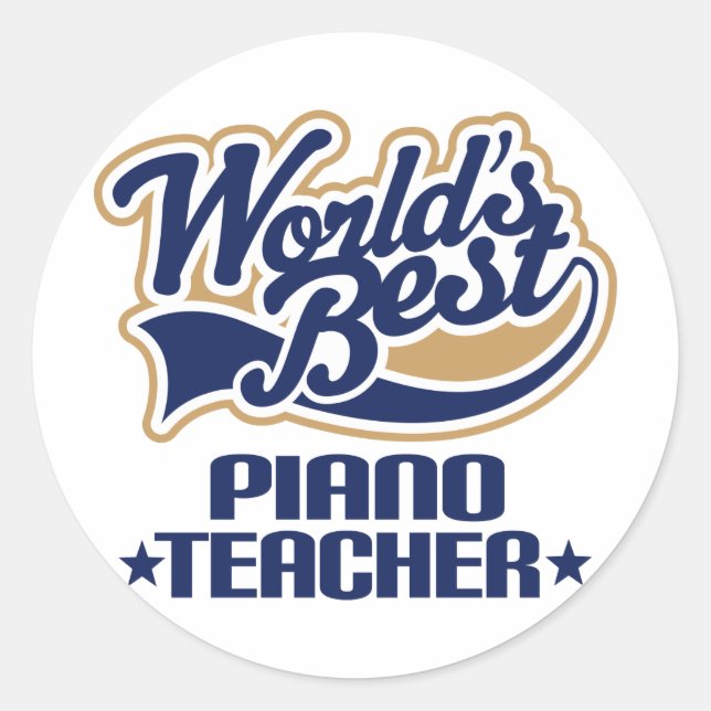 Piano Teacher Gift Classic Round Sticker (Front)