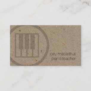 Piano Teacher Keyboard Keys Icon Music Business Card