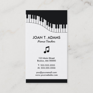 Piano Teacher Keyboard Music Business Cards