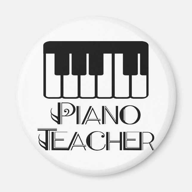 Piano Teacher Keyboard Music Magnet (Front)