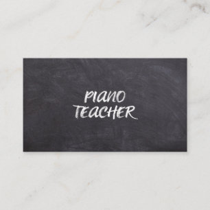Piano Teacher Lessons Music Instructor Chalkboard Business Card