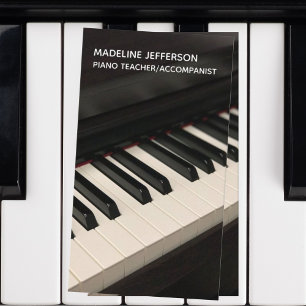 Piano Teacher Music Accompanist Modern Black Business Card