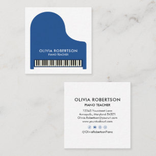 Piano Teacher, Music Studio, Piano Tutor, Pianist Square Business Card