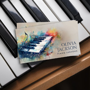 Piano Teacher Music Tutor Business Card