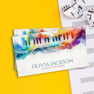 Piano Teacher Music Tutor Business Card