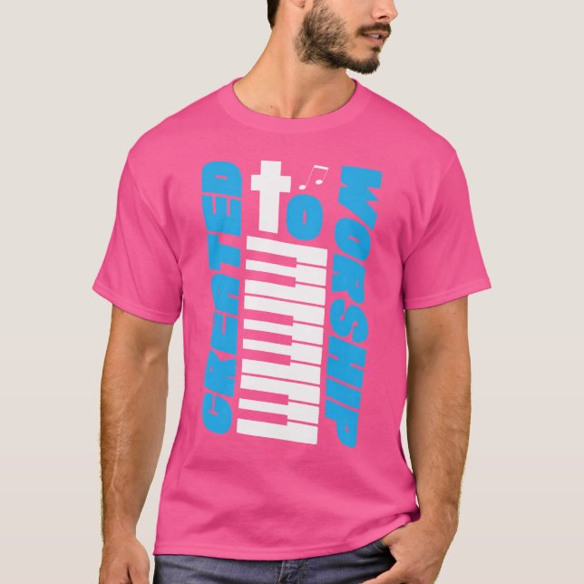 Piano Teacher Pianist Jesus Christian Keyboard Cre T-Shirt (Front)