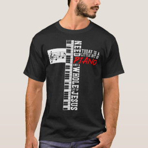 Piano Teacher Pianist Keyboard Cross Jesus Christi T-Shirt