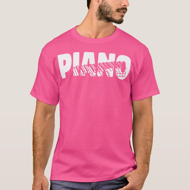 Piano Teacher Pianist Vintage Keyboard Piano T-Shirt (Front)