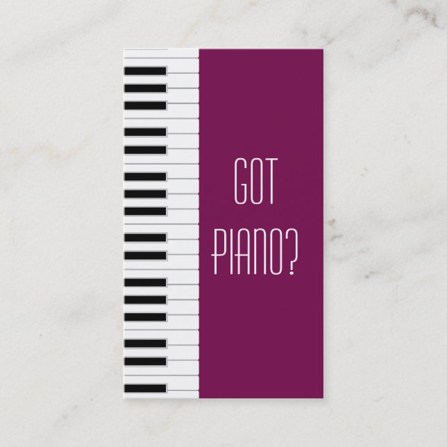 Piano Teacher Player Pianist Musician Studio Business Card (Front)